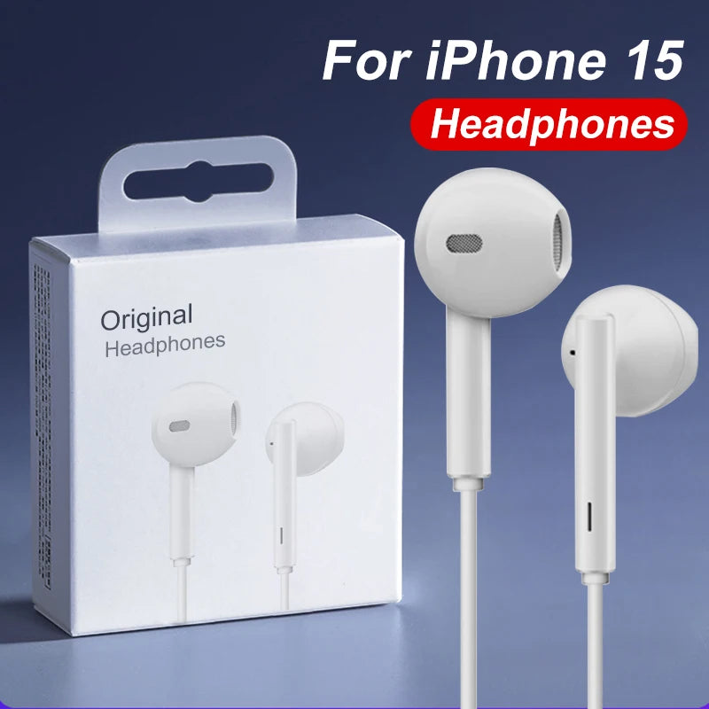 apple iphone fones de ouvido originais 15 pro max 14 13 12 11 USB-C relâmpago 3.5mm fones de ouvido com fio x xs xr